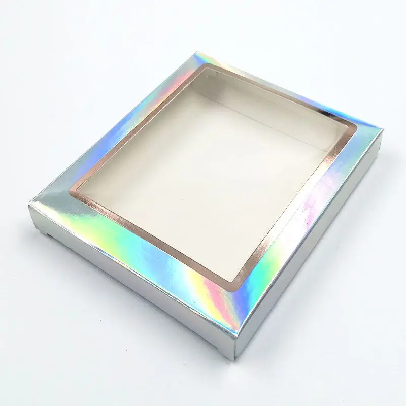 

NEW 50 pcs/lot holographic 5 Pairs Natural False Eyelashes Fake Lashes Long Makeup 25mm 5d Mink Lashes empty box