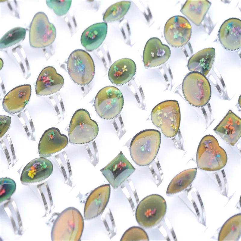 Оптовая продажа 5 штук в партии Chang Цвет настроение кольца для женщин сушенный