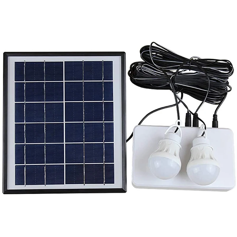 

SHGO HOT-Portable Power Solar Generator with Solar Panel Generator Kit with Camping Light Emergency Power Supply with Battery US