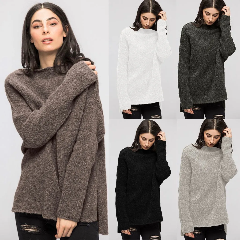 Вязаные свитера женские Пуловеры Повседневная свите с длинными рукавами зимняя