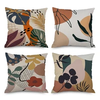 hawkalice plant creative painting pillow covers linen throw pillow case cushion cover private car sofa 18x18 set of 4 no filler