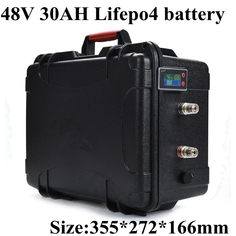 

48V 30AH 35Ah 40Ah 51.2v 52v LiFePo4 2000W Lithium Tricycle Ebike Battery Scooter Solar Storage UPS 50A BMS + 5A Charger