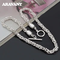 925 silver 10mm 18 inch chain necklace for men women charm wedding fashion jewelry