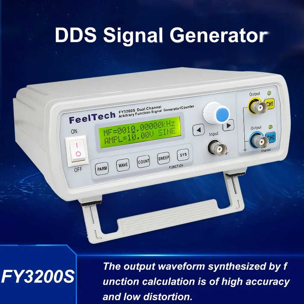 

FellTech FY3200S 6MHZ Digital DDS Dual-channel Function Signal Source Generator Arbitrary Waveform/Pulse Frequency Meter US