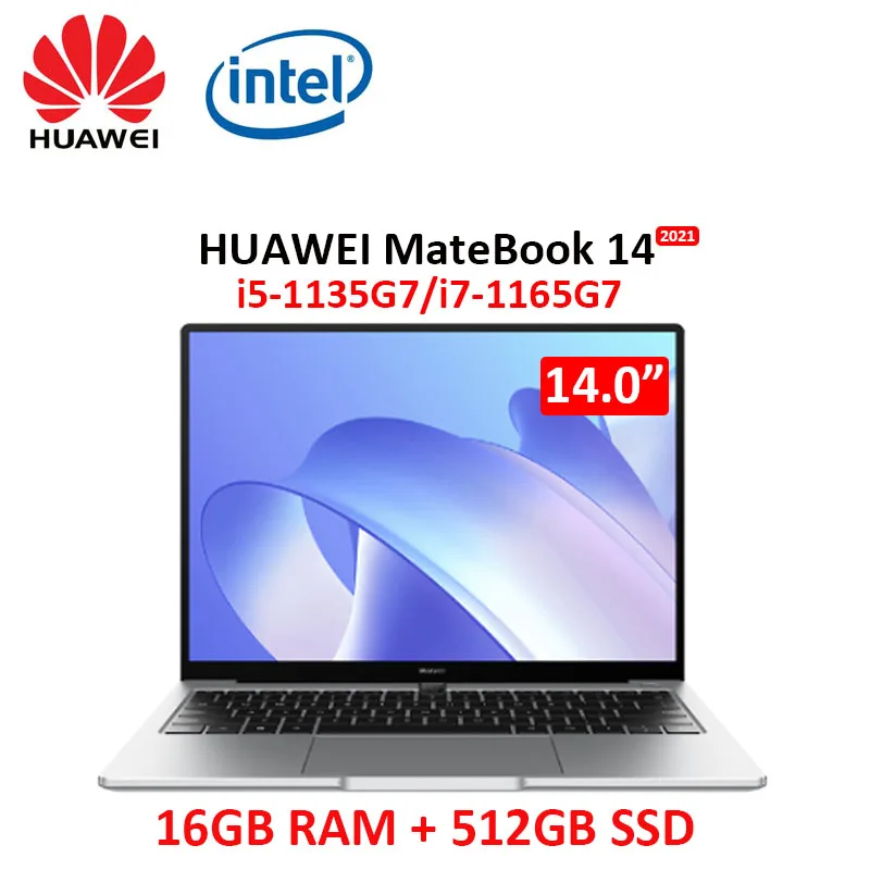 Huawei MateBook 14 2021 laptop i7-1165G7 16GB RAM 512GB SSD computer portatile a schermo intero da 14 pollici touch screen Ultrabook