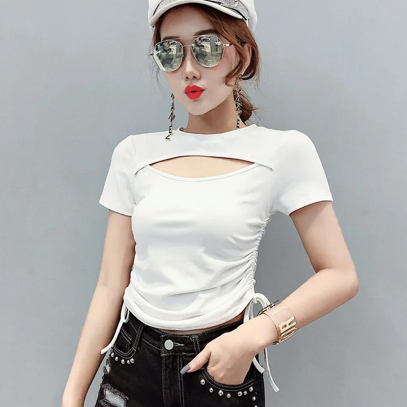 

T Shirt Women Sexy Tumblr Graphic tee pink grey t shirt Casual tshirts Bae Black