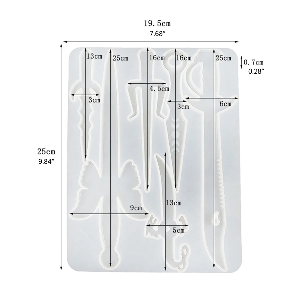 

Dagger Epoxy Resin Mold Jewelry Pendant Silicone Mould DIY Crafts Decorations Keychain Casting Tools