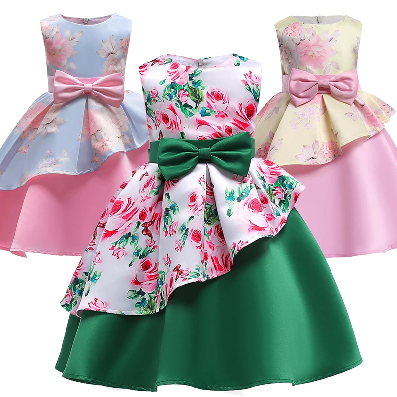 Детское официальное платье для девочек одежда с бантом плиссированная юбка