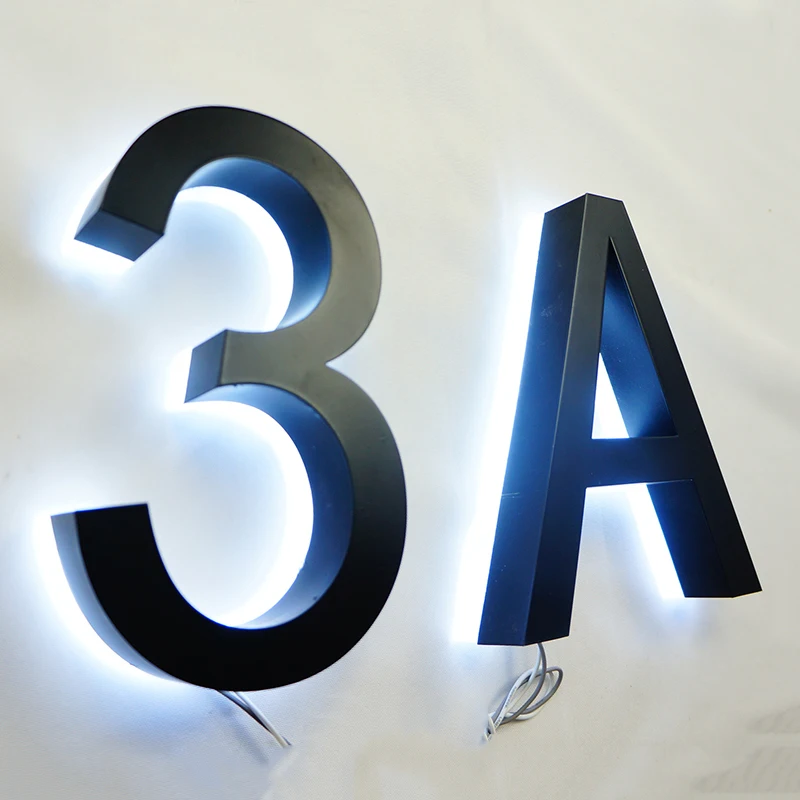 Декоративные буквы цифры Металла 3D LED современный дом черный белый цвет