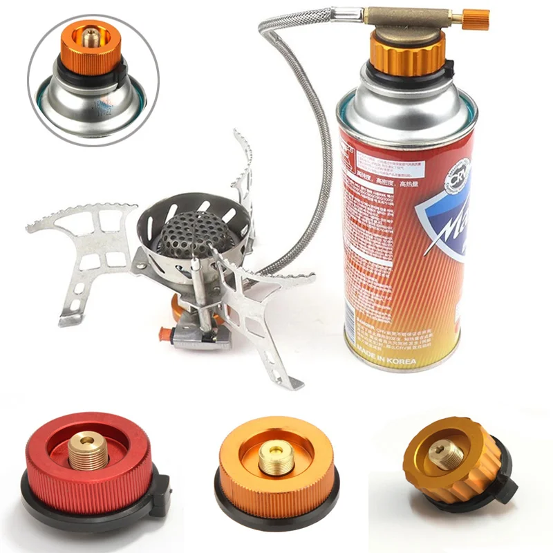 

Camping Trekking Stove Burner Adapter Split Stove Converter Connector Automatic Closing Gas Cylinder Tank Gas Bottle Adapter