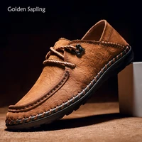 golden sapling casual shoes mens social shoe genuine leather husband loafers fashion man footwear lightweight leisure men flats