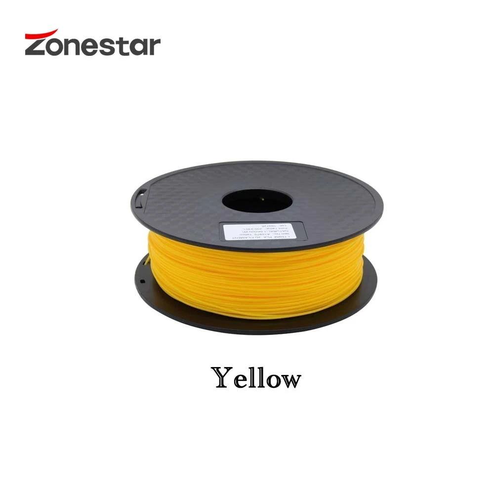 ZONESTAR PLA нити для 3D принтера 1,75 мм Пластиковые расходные материалы Материал Вес нетто 1 кг - Цвет: Yellow