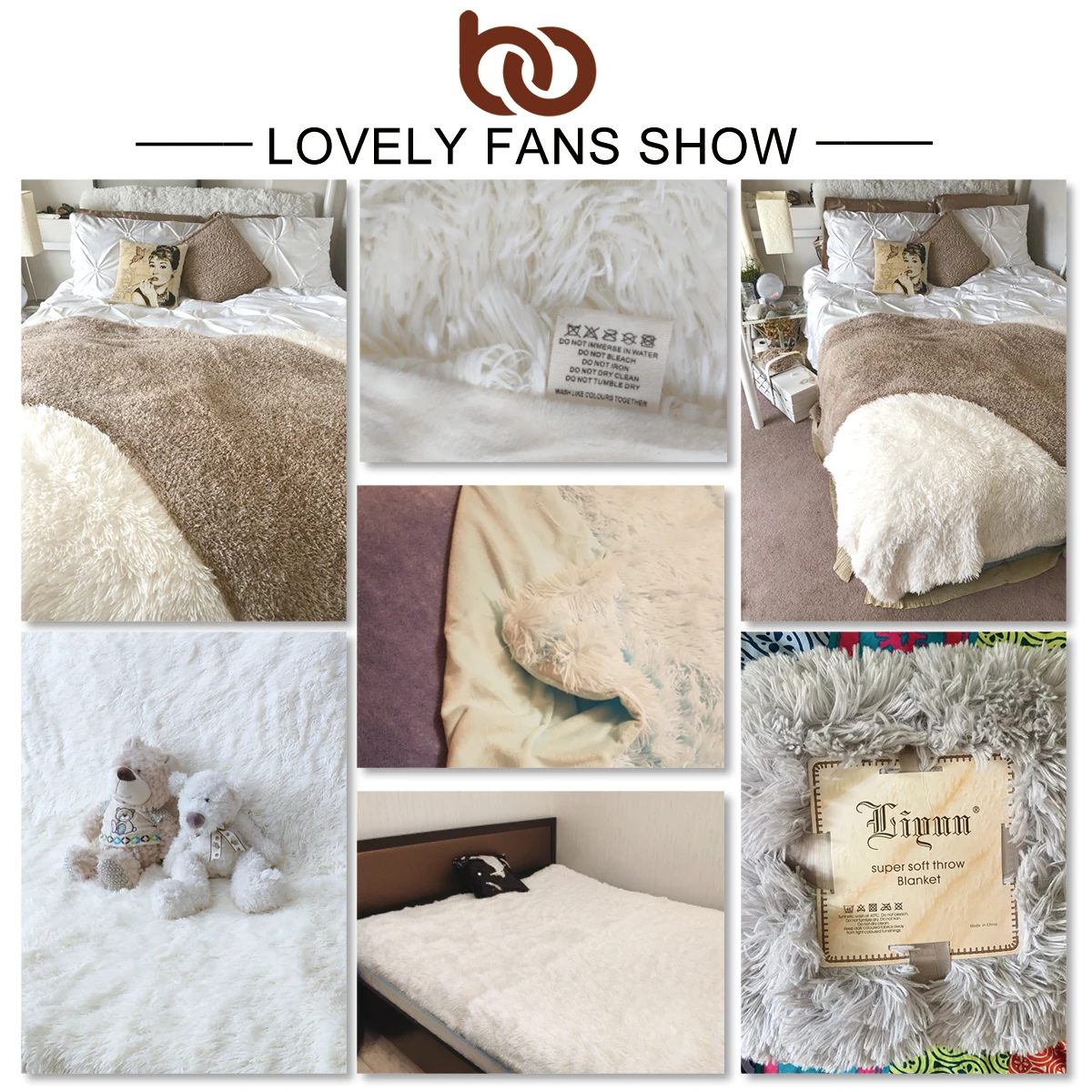 BeddingOutlet Одеяло мохнатый бросать Мягкое плюшевое покрывало на кровать из