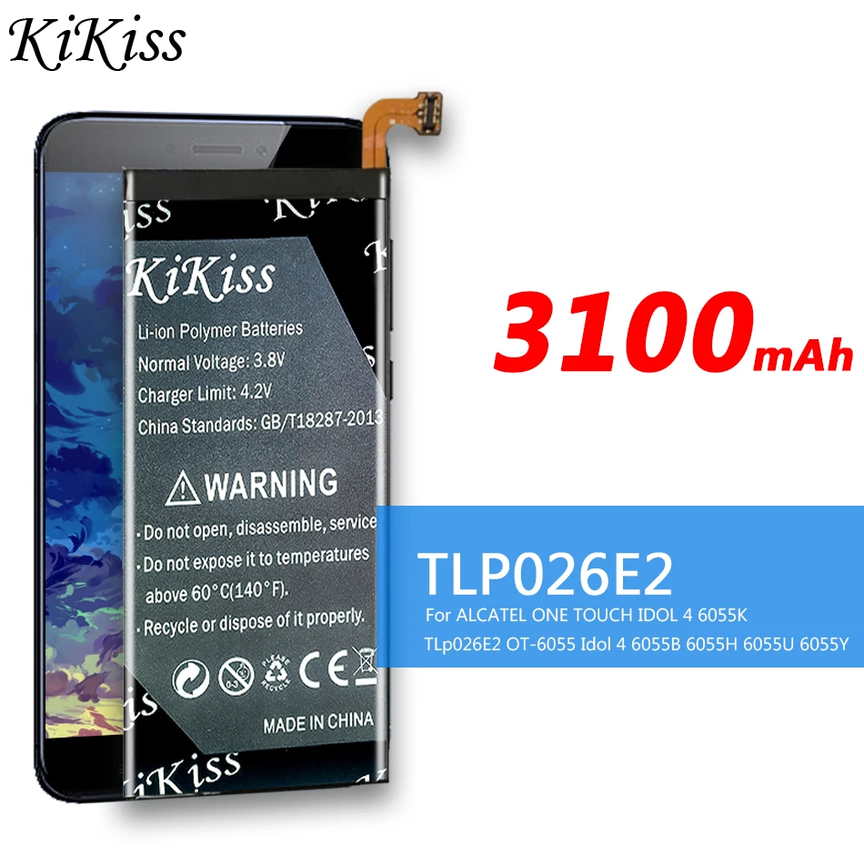 Аккумулятор для телефона 3100 мАч TLP026EJ ALCATEL ONE TOUCH IDOL 4 6055K TLp026E2 OT 6055 Idol Idol4 6055B 6055H 6055U