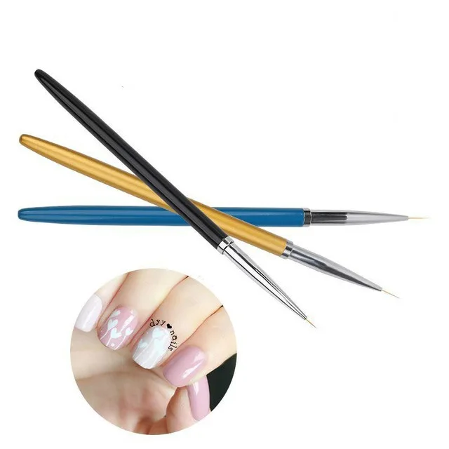 

3pcs/set Rose Gold Nail Art Line Painting Brushes Metal Handle Thin Liner Drawing Pen DIY UV Gel Tips Design Manicure Tool Kits