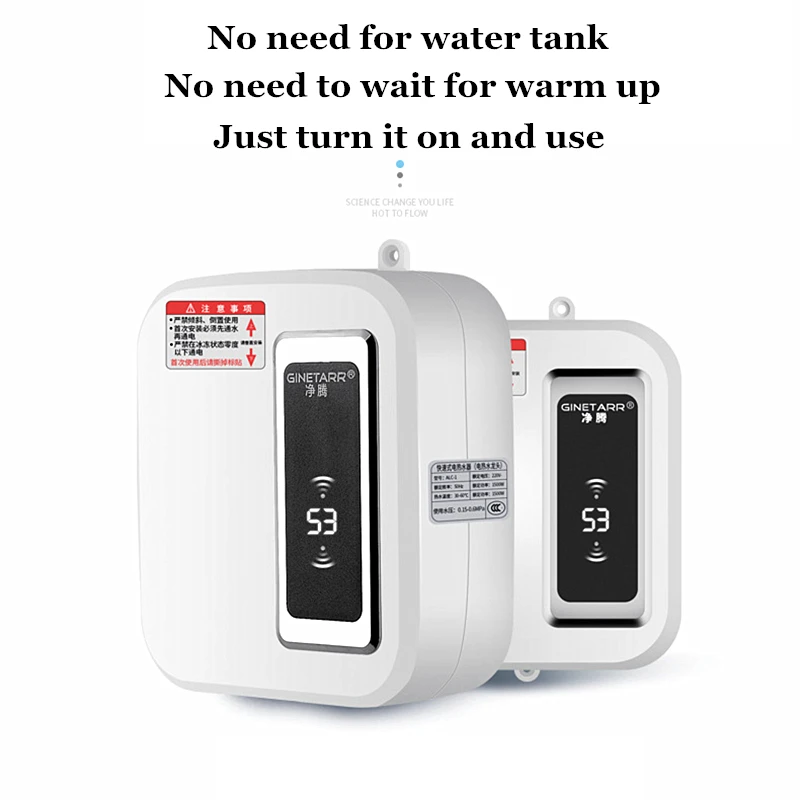 

3500W miniature electric water heater, instant kitchen faucet, stainless steel heater, automatic constant temperature