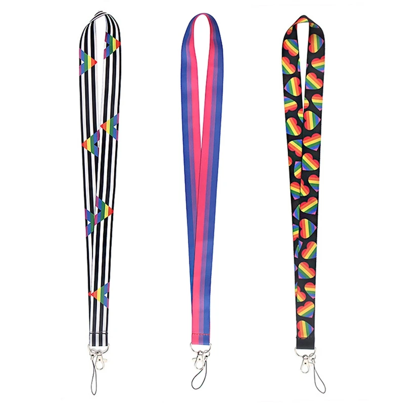 LGBT Rainbow Lanyards брелок лесбиянок геев классная шея ремешок USB держатель имени