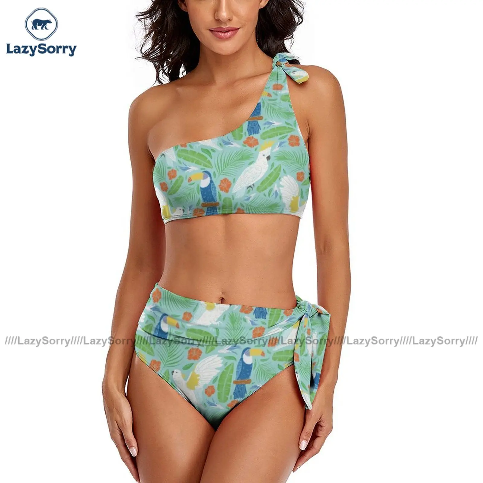 

Hibiscus Bikini Swimsuit Tie Side Fashionable Two Piece Swimwear Young Elegant Rave Bathing Suit