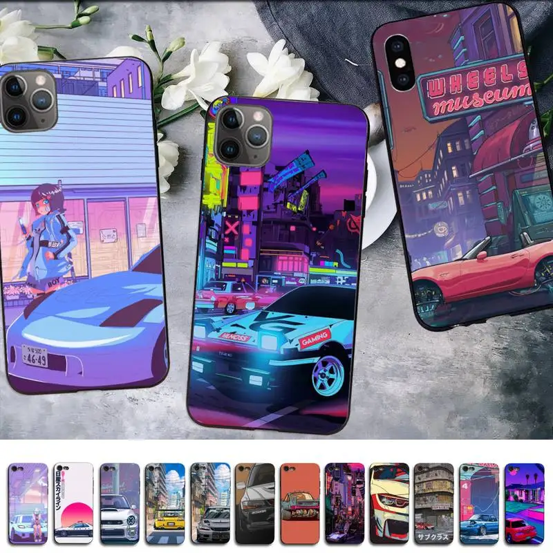 

Japan JDM Car AE86 Vaporwave Phone Case for iphone 13 11 12 pro XS MAX 8 7 6 6S Plus X 5S SE 2020 XR cover