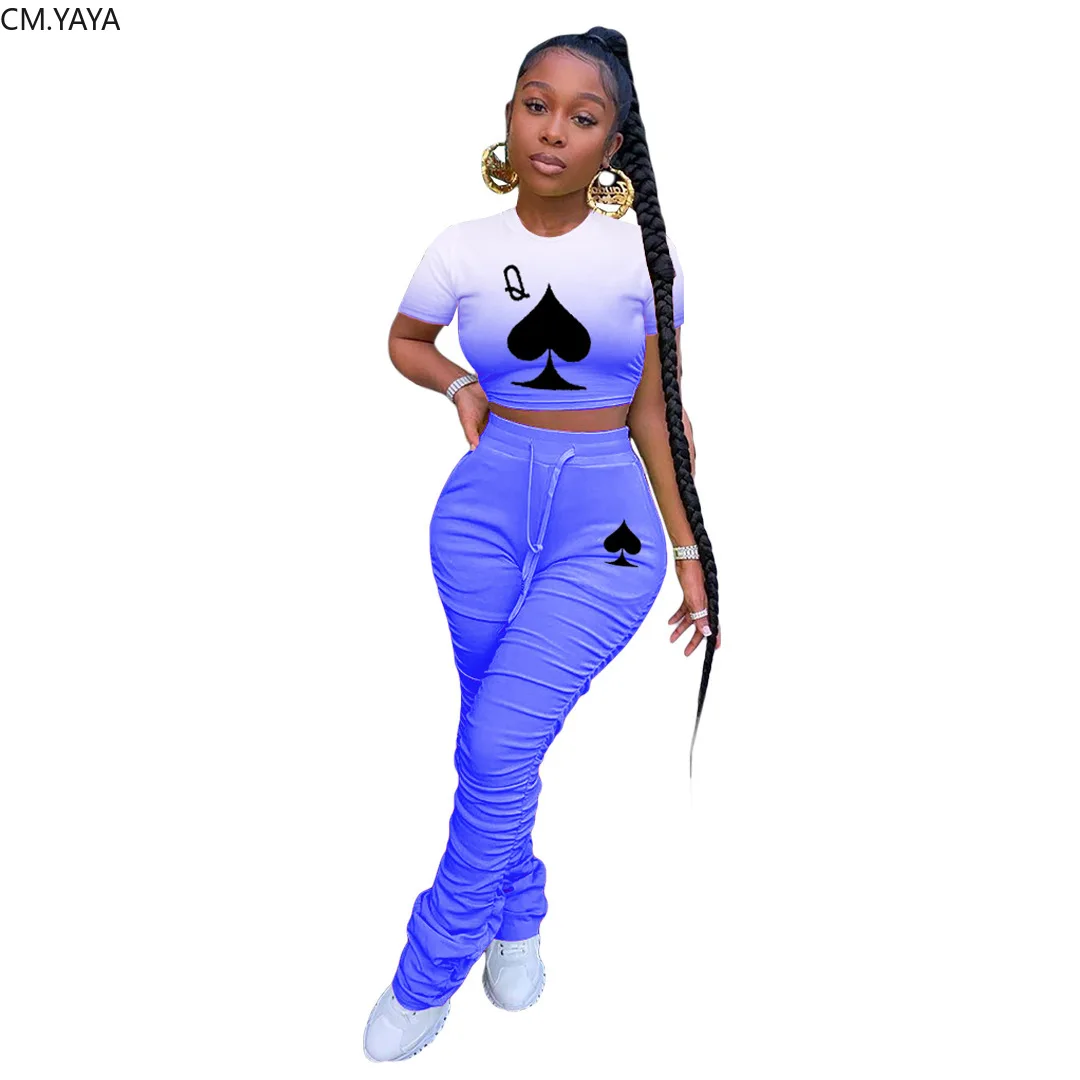 Женский спортивный костюм CM.YAYA черный комплект из двух предметов: футболка и