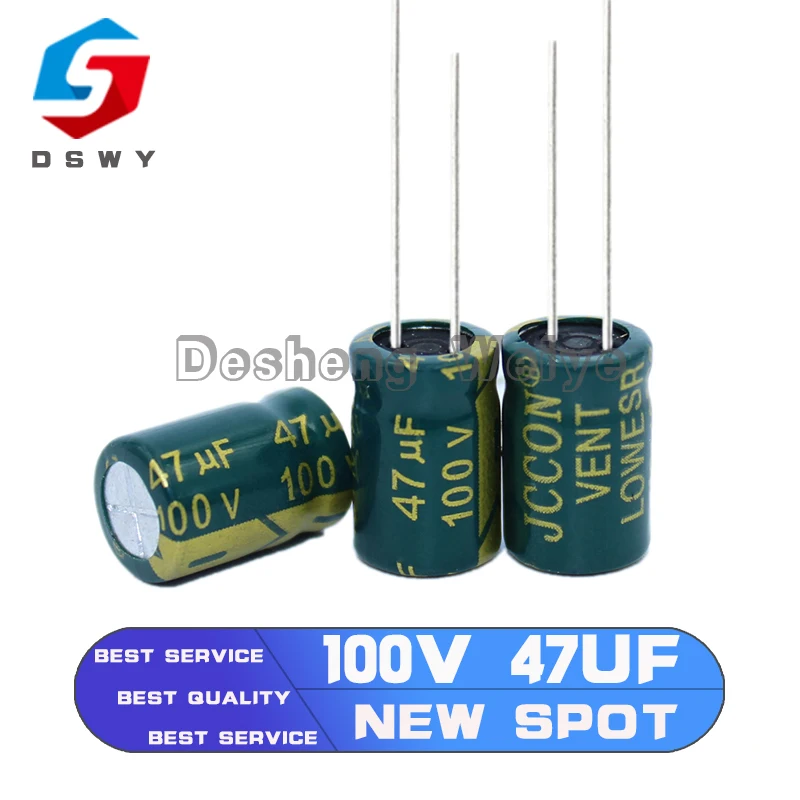

20PCS Higt Quality 100V47UF 8*12MM/10*13MM 47UF 100V Electrolytic Capacitor