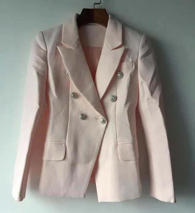

Elegant For Women Suit Jacket Coat 2020 New Double Breasted High Quality Brand Runway Designers Blazer Femme Clothes Top