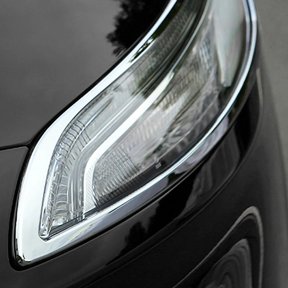 

Fit For Jeep Cherokee 14-18 Chrome Front Head Light Lamp Cover Headlight Trim