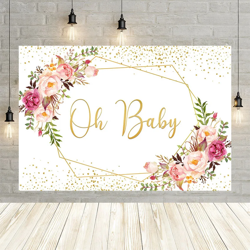 

Avezano Белый детский фон для фотосъемки розовые цветы золотые точки Рамка для девочек день рождения фон для фотостудии реквизит для фотосъемк...