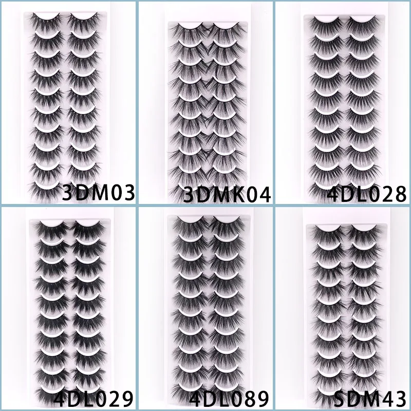 

New 10 Pairs Natural False Eyelashes Fake Lashes Long Makeup 3d Mink Eyelashes Eyelash Extension Mink Eyelashes For Beauty