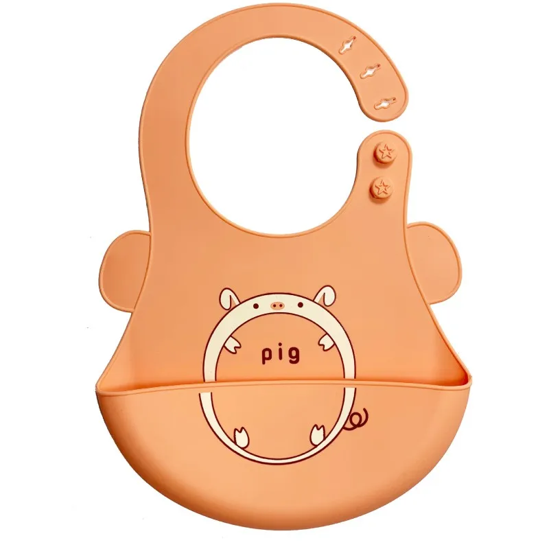 Babero de beb&eacute; impermeable, alimentaci&oacute;n de silicona, toalla de Saliva para beb&eacute; reci&eacute;n nacido, babero de beb&eacute; de dibujos animados ajustable-1