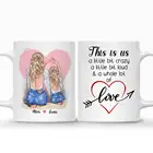 Кофейные чашки для матери и дочери, изготовленные на заказ, кружки, День матери, 1115 унции, RR2074