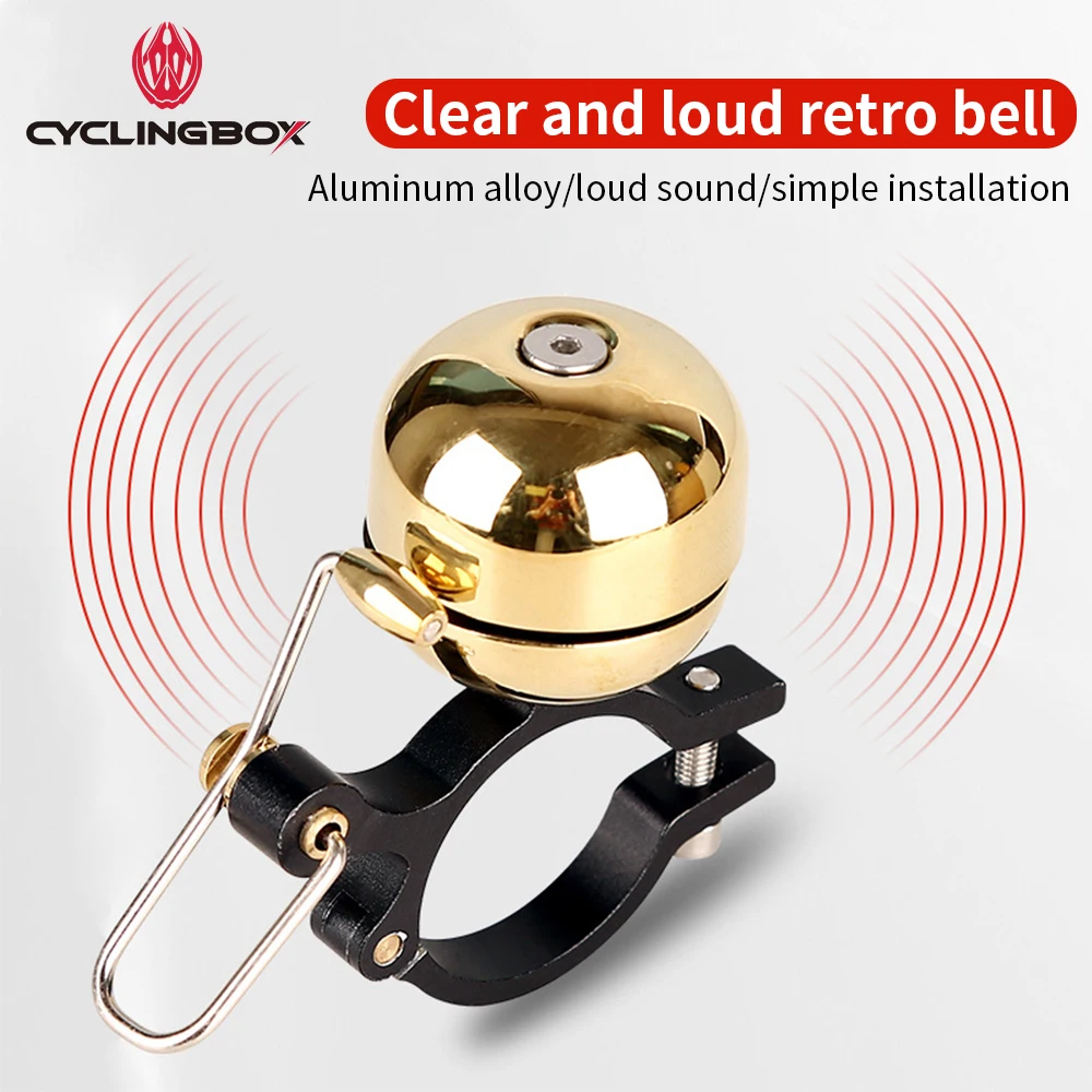 

CyclingBOX Bicycle Retro Classic Bell Toggle Clear Loud For MTB Road Bike Folding Handlebar Brass Ring Horn Safety Warning Alarm