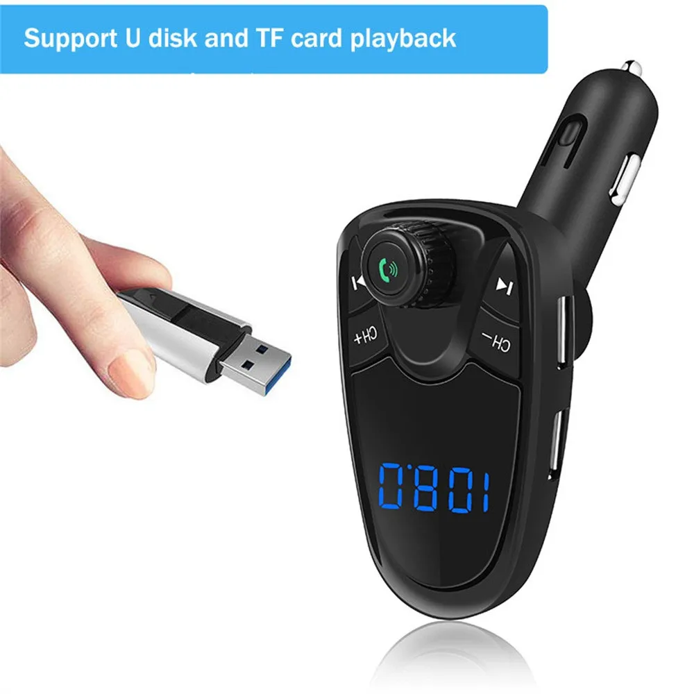 FM-трансмиттер автомобильный с поддержкой Bluetooth и 2 USB-портами | Автомобили