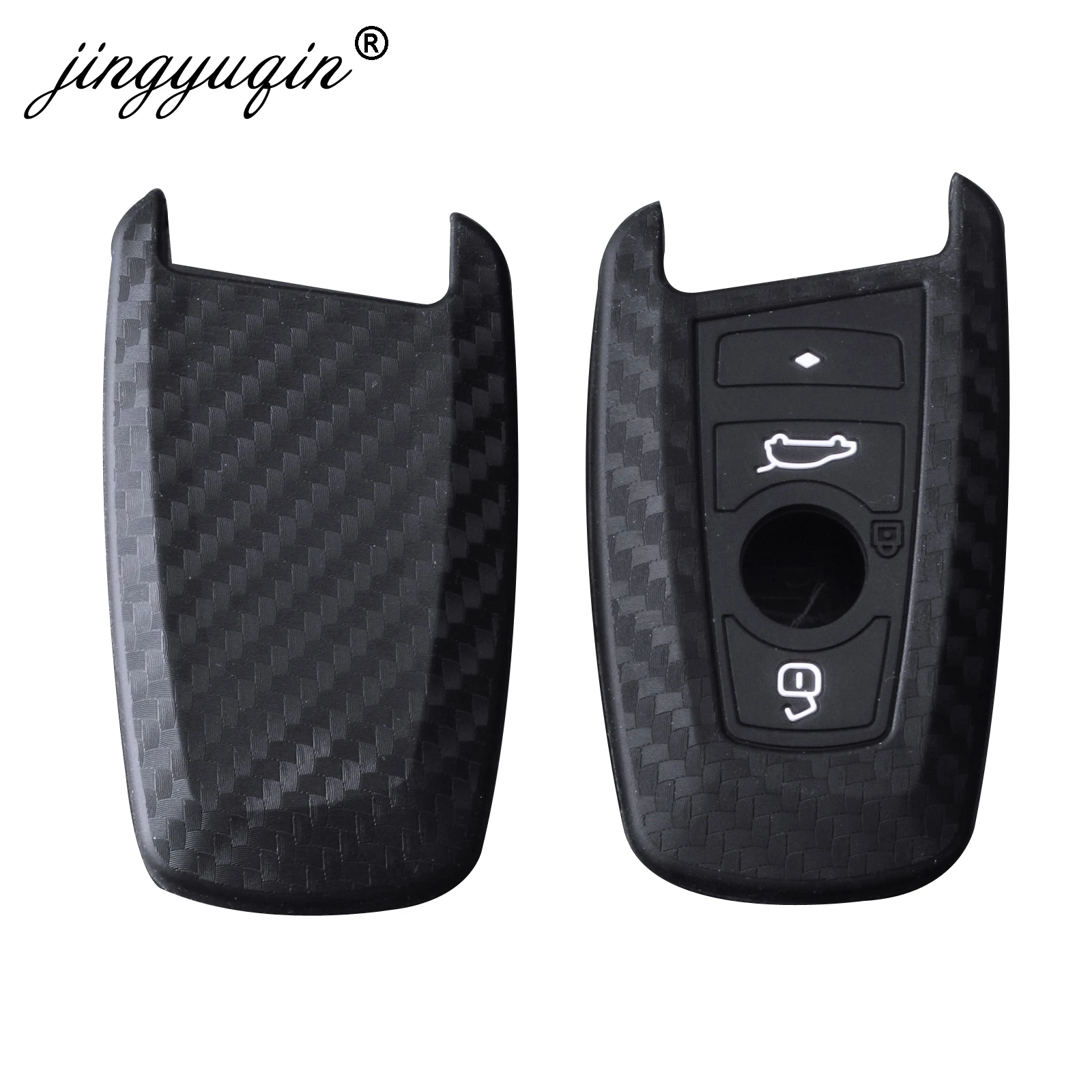 

jingyuqin 10pcs Silicone key fob Cover Protect Case for BMW F10 F20 F30 Z4 X1 X3 X4 M1 M2 M3 E90 2 3 5 7 Series Remote Carbon