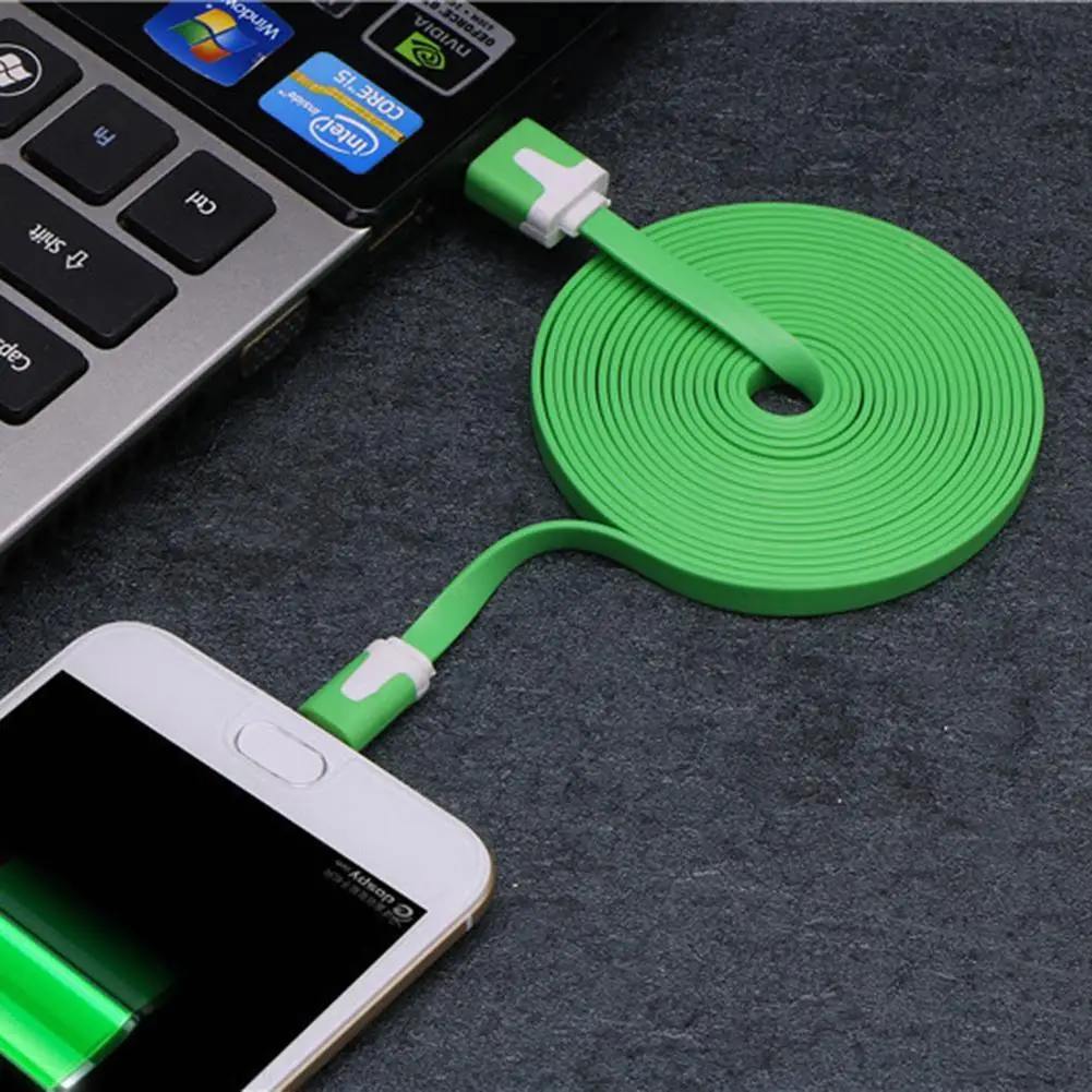1 м плоский USB кабель для зарядки и синхронизации данных iPhone 5S/6|Кабели USB| |