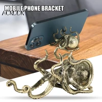 octopus holder golden animal shape cell phone holder desk phone stand artwork for home office fc