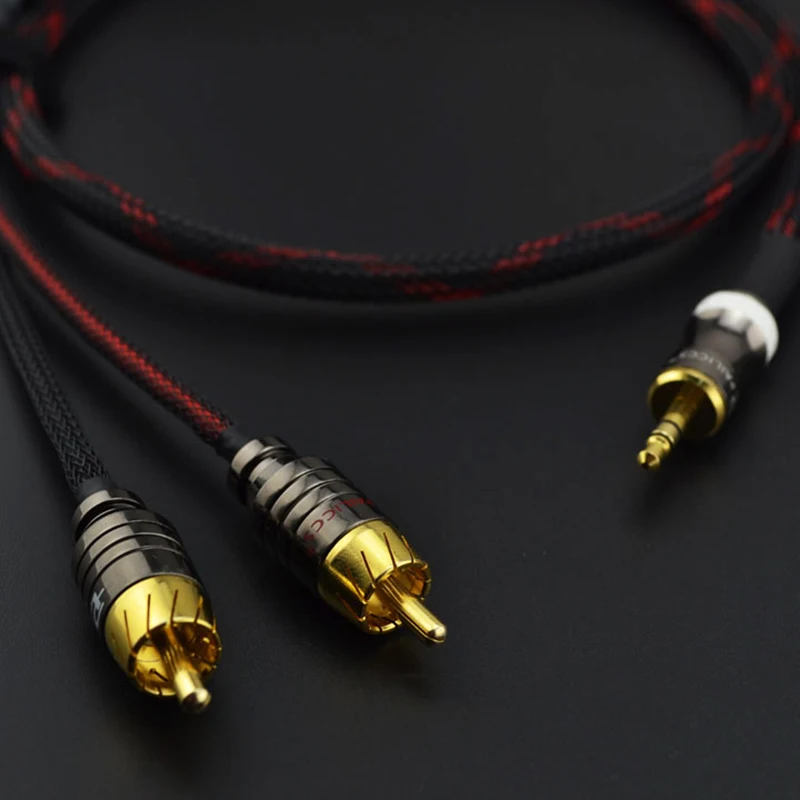 HIFI аудио hifi rca кабель аудиосигнальный провод разъем 3 5 мм один на два RCA