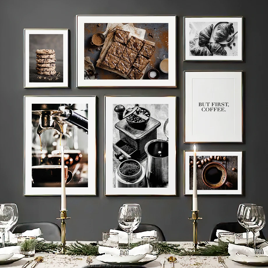 Кофе печенье Тост Хлеб торт Картина на холсте скандинавские плакаты принты