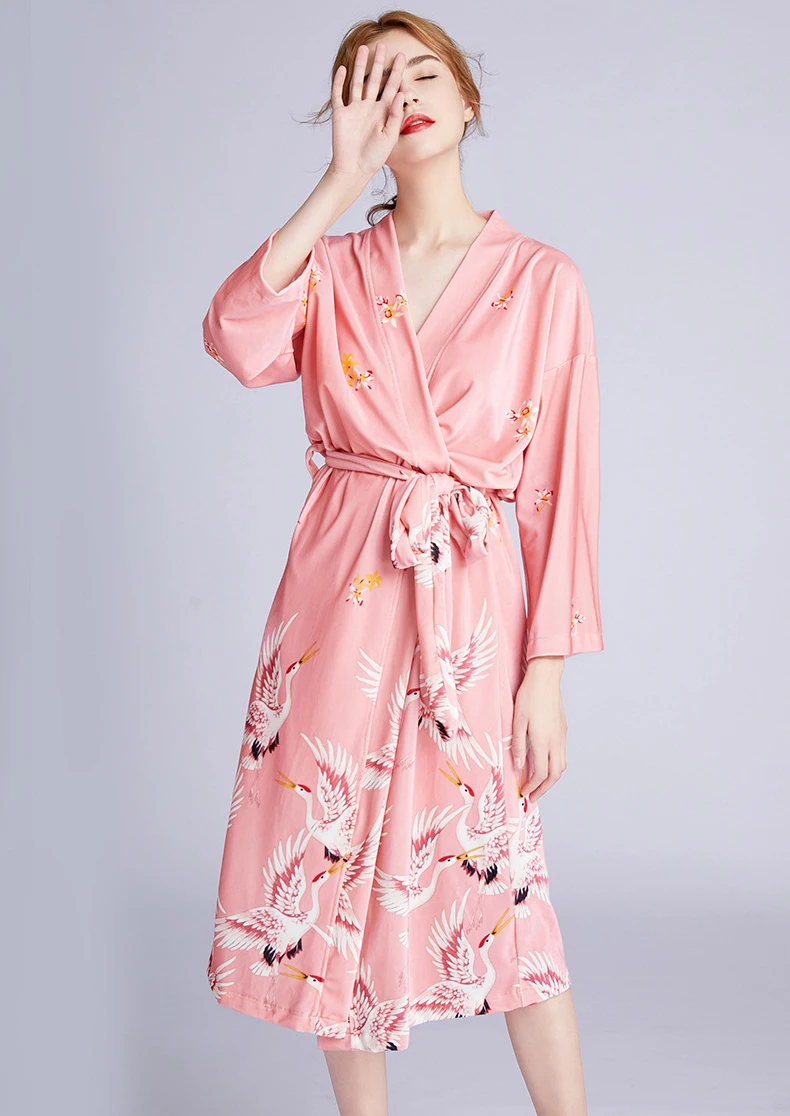 hot pink robe Брендовая дизайнерская Новая велюровая свадебная одежда невесты, халат для невесты, женское кимоно, банное платье большого размера, Повседневная Ночная рубашка - Цвет: hot pink robe
