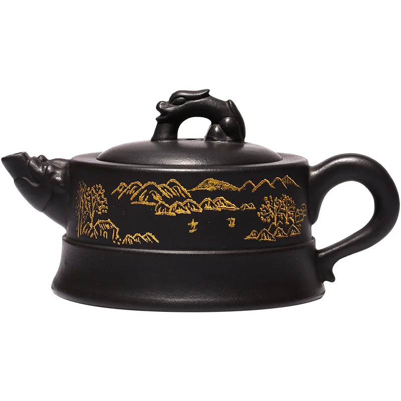 

Yixing original mine Wujin clay famous purple clay pot handmade Longting teapot Kung Fu Tea Ware