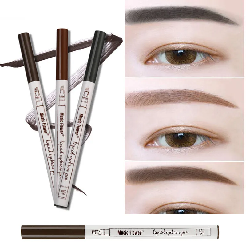 

Music Flower 3 Colors Professional Microblading Long Lasting Eyebrow Pencil Natural Waterproof Fork Tip Eyebrow Pencil