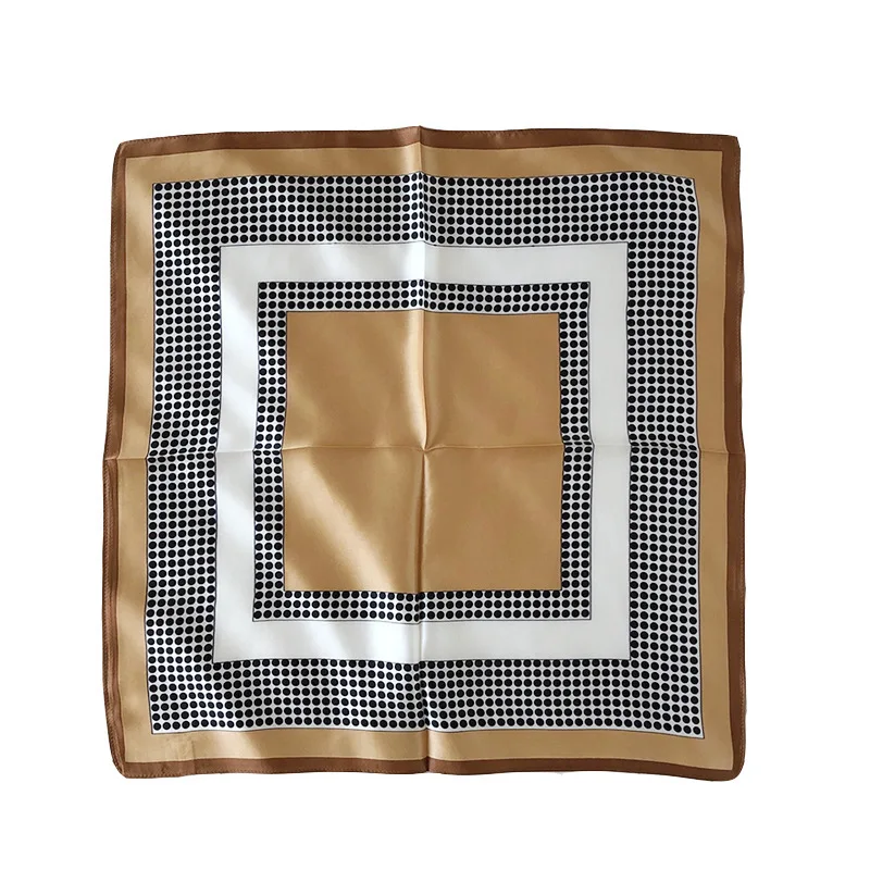 

Brand 2020 Dot Small Square Neck Scarf Women 100% Real Silk Scarves Print Neckerchief Bandana Female Foulard Office Lady Wraps