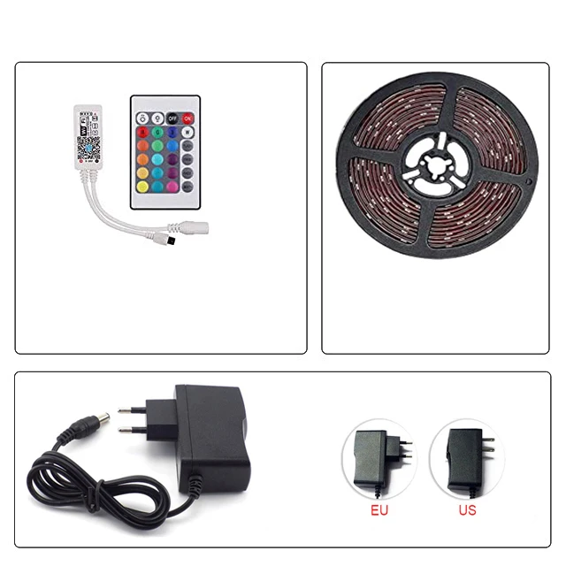 Светодиодная лента RGB 12 В гибкая SMD 5050 5 м водонепроницаемая Диодная