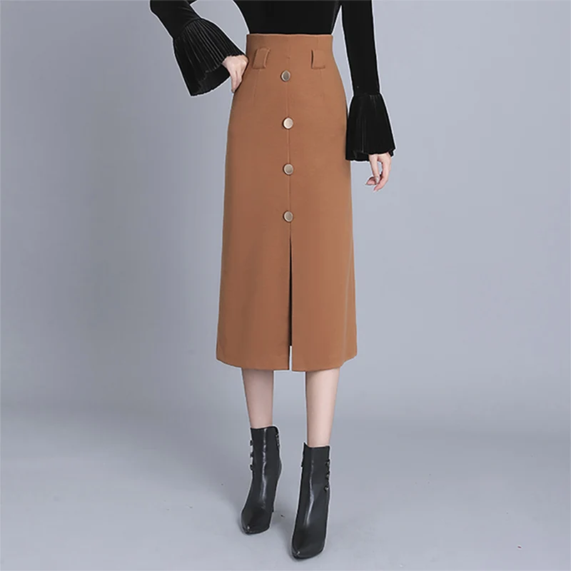 Autumn Winter Women Skirt Midi Office Lady Work Wear Pencil 3426LY | Женская одежда