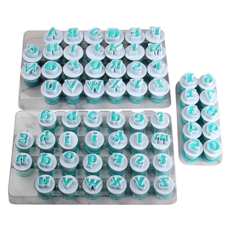 

26Pcs Plastic Uppercase,Lowcase Letters&10Pcs Numbers Shape Cake Fondant Molds Set (3Sets/Lot)