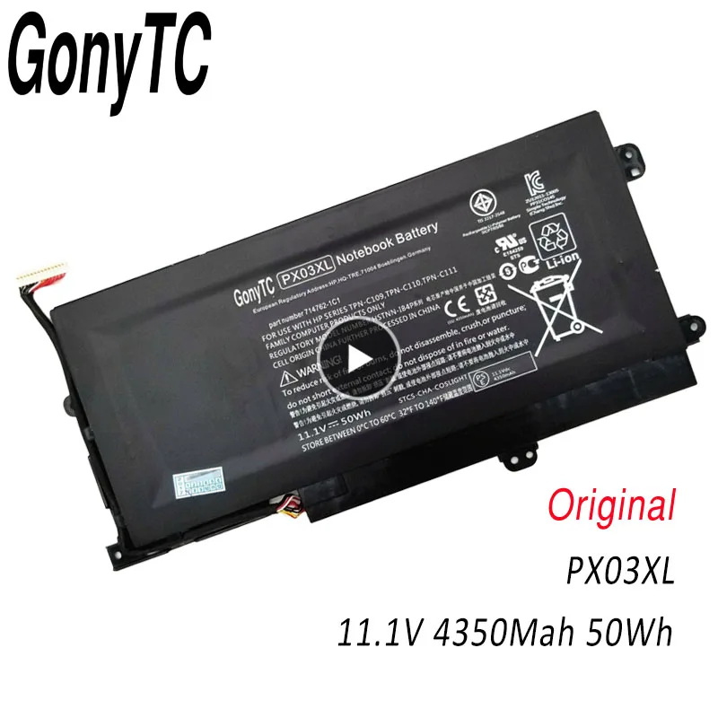 

PX03XL 11.1V 50WH New Original Laptop Battery For HP Envy 14 14-K010US 14-K027CL TPN C109/C110/C11 HSTNN-LB4P