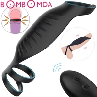 vibrating penis ring vibrator for men penis massager ring dildo sex toys for men chastity belt wireless remote prostate massage