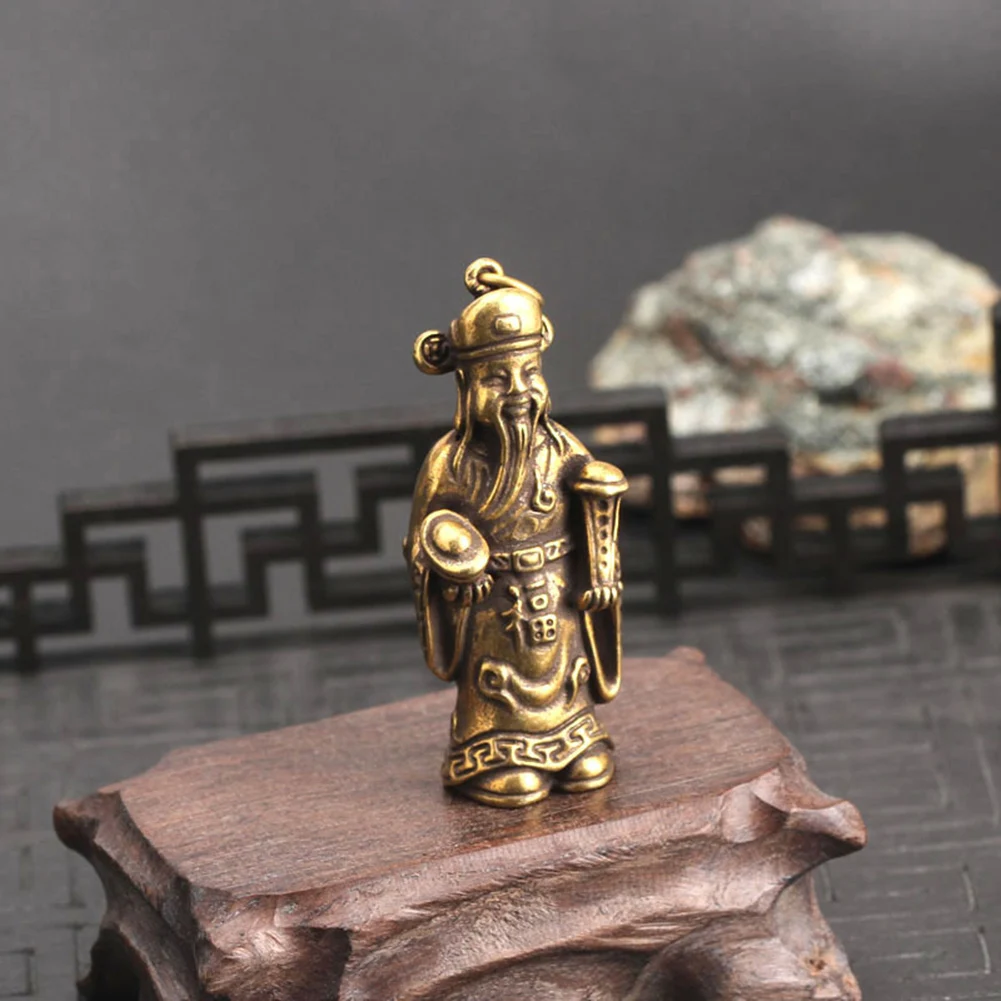 Латунный китайский бог богатства брелок подвесная сумка подвесное украшение