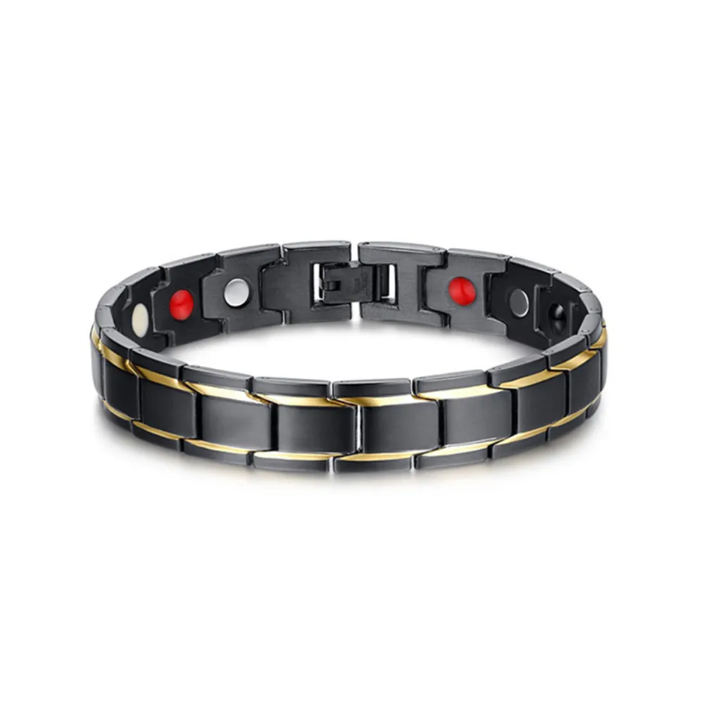 Black gold 22 CM Витой Здоровый Магнитный браслет для женщин и мужчин, мощность, терапевтические магнитики, браслеты, магнетит, унисекс, ювелирные изделия для здоровья - Окраска металла: Black gold 22 CM