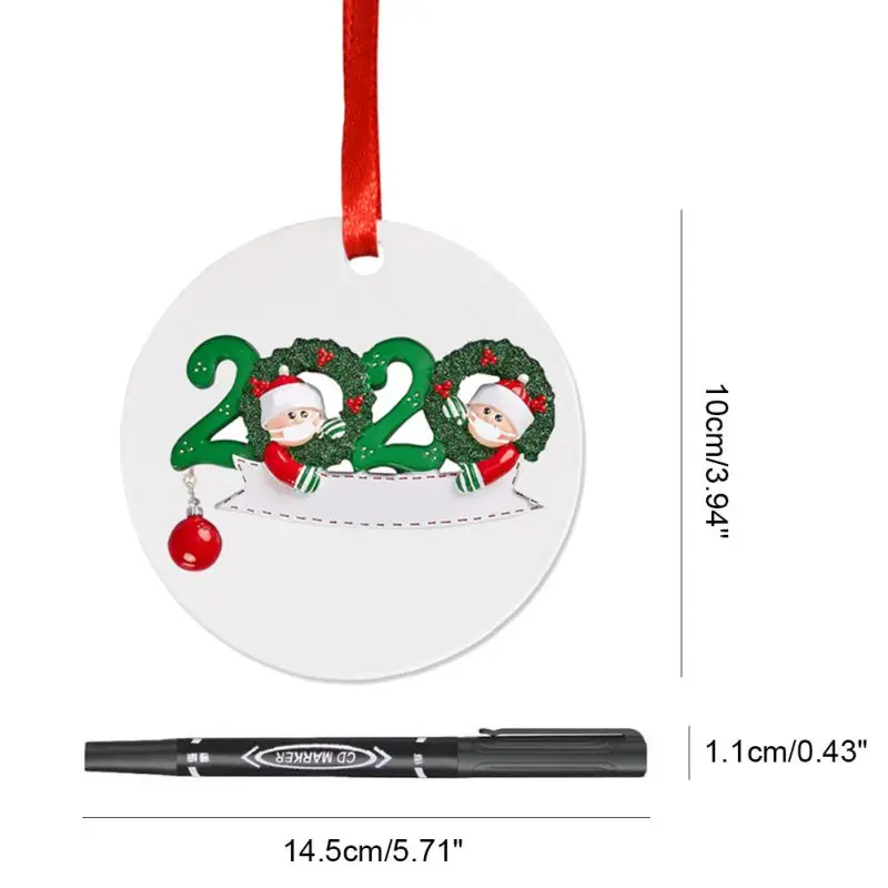 Christmas Personalized Family Members 2020 Reunion Memorial Pendant Customized Xmas Decorating Set with DIY Pen Newest· | Дом и сад